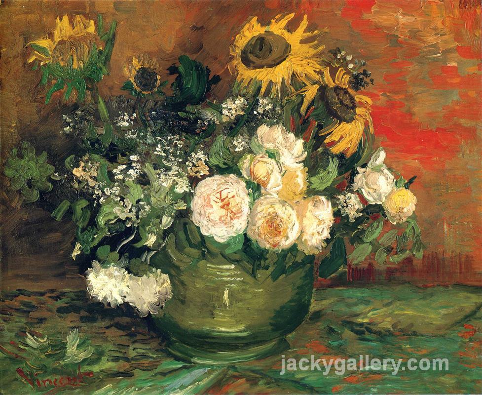 Still Life with Roses and Sunflowers, Van Gogh painting